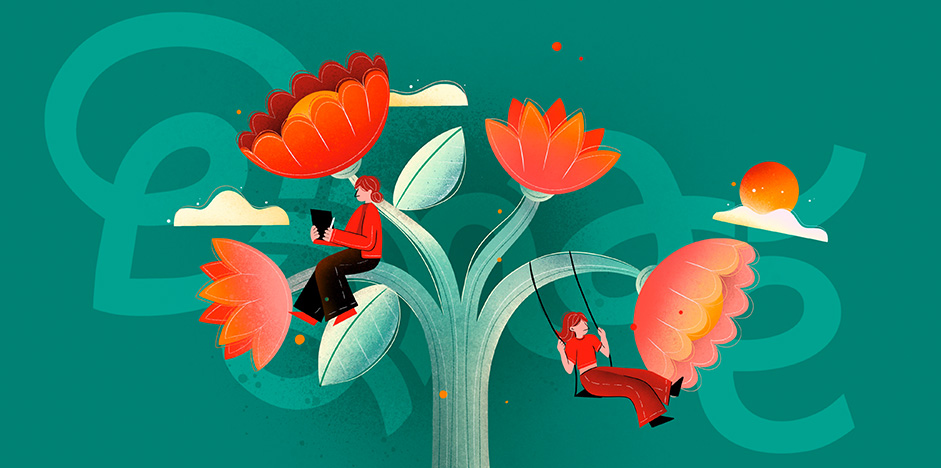 illustration arbre floral danae